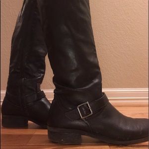 brown tall boots